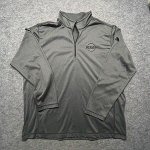 The North Face 1/4 Zip Pullover XXL Gray R365 Logo Long Sleeve Athletic